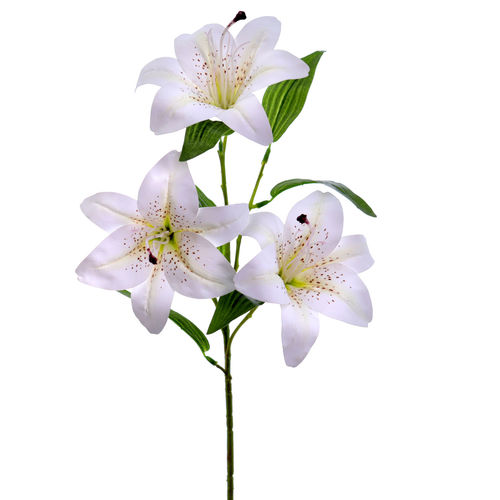 Lilium x 3 flores x 72cms blanco tacto natural