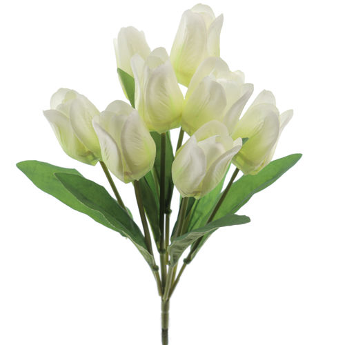 Ramo Tulipanes x 9 flores 42cms blanco