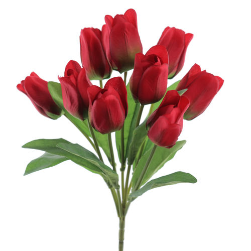 Ramo Tulipanes x 9 flores 42cms  rojo